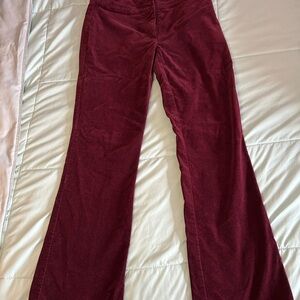 Jacob Wine Corduroy Flare Pants